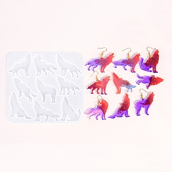 Волк DIY силиконовые формы кулон, формы для литья смолы, для уф-смолы, изготовление ювелирных изделий из эпоксидной смолы, волк, 134x144x4 мм, внутренний диаметр: 33~50x43~64 мм