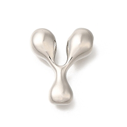 Letter Y Стойки обшивки латунные бусины, письмо-шар, для изготовления именных ожерелий, долговечный, без свинца и без кадмия, платина, Письмо Y, 22.5x18x7 мм, отверстие : 2 мм