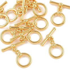 Chapado en Oro Real 18K Cierres de palanca de latón Shegrace, anillo, sin cadmio y níque y plomo, real 18 k chapado en oro, 22 mm, agujero: 0.9 mm