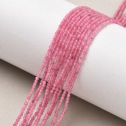 Турмалин Натуральный розовый турмалин бисер нитей, граненые, круглые, 2 мм, отверстие : 0.5 мм, около 215 шт / нитка, 15.16''~15.55'' (38.5~39.5 см)