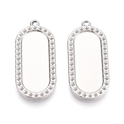 Нержавеющая Сталь Цвет 304 Настройки кабошон из нержавеющей стали кулон, овальные, цвет нержавеющей стали, лоток : 23x9 мм, 30x13.5x2 мм, отверстие : 1.2~1.4 мм