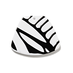 Черный Печатные акриловые подвески, трапециевидные, чёрные, 27x33x2 мм, отверстие : 1.5 мм