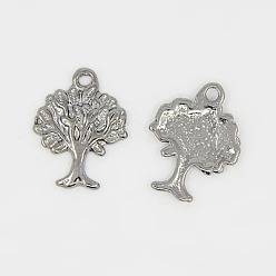 Черный Цвет Металла Сплавочные подвески тибетского стиля, без кадмия, без никеля и без свинца, древо жизни, металлический черный , 22x17x2 мм, отверстие : 2 мм