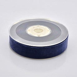 Midnight Blue Polyester Velvet Ribbon for Gift Packing and Festival Decoration, Midnight Blue, 7/8 inch(23mm), about 25yards/roll(22.86m/roll)