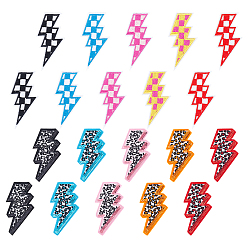 (52) Непрозрачная лаванда 20шт 10 стили компьютеризированной ткани для вышивки гладить/пришивать нашивки, аксессуары для костюма, аппликация, удар молнии, леопардовый принт и тартан, разноцветные, 71~82x38x2 мм, 2 шт / стиль