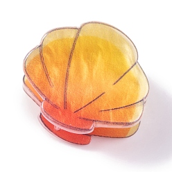 (932FM) Темно-синий аква-матовый с подкладкой Симпатичные мини-заколки для волос в форме ракушки из акрила в виде когтей, аксессуары для волос для девочек, темно-золотистые, 22.5x27x22.5 мм