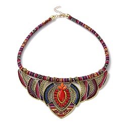 Красный Колье-капля из сплава со стразами, колье богема с тканевым шнуром, красные, 19.09 дюйм (48.5 см)