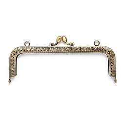 Античная Бронза Ручка из сплава с замком «поцелуй», с поиском брелка, для изготовления портмоне, античная бронза, 8.5x18 см