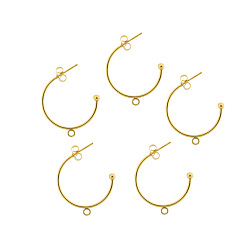 Золотой 304 серьги-гвоздики из нержавеющей стали, с петлей, с формой, золотые, 20 мм, 6 шт / комплект