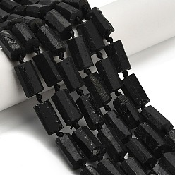 Турмалин Натуральный черный турмалин бисер нитей, граненые, колонка, 11~18x7~8.5x6~8 мм, отверстие : 1.4 мм, около 31~32 шт / нитка, 15.55~17.20'' (39.5~43.7 см)