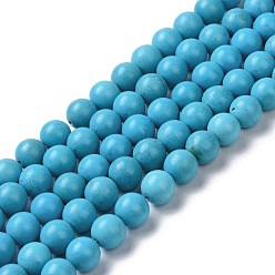 Howlite Natural Howlite Beads Strands, Dyed & Heated, Round, 10mm, Hole: 1.2mm, about 41pcs/strand, 15.94 inch(40.5cm)