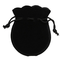 Черный Бархатные мешочки на шнурках, конфеты подарочные пакеты, Рождественская вечеринка, свадебные сувениры сумки, чёрные, 9x7 см, 10 шт / комплект