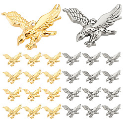 Золотой & Цвет Нержавеющей Стали 12 шт. 2 цвета 304 подвески из нержавеющей стали, прелести орла, золотые и нержавеющая сталь цвет, 27x33x4 мм, отверстие : 1.5 мм, 6 шт / цвет
