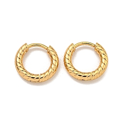 Золотой 202 серьги-кольца из нержавеющей стали со 304 булавками из нержавеющей стали для женщин, золотые, 12x2.5 мм