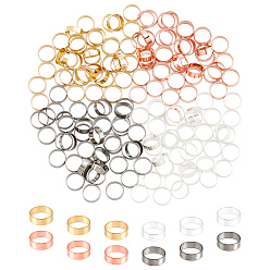 Mixed Color 160Pcs 4 Colors 304 Stainless Steel Linking Rings, Ring Shape, Mixed Color, 6.5x2mm, Inner Diameter: 5.5mm, 40pcs/color