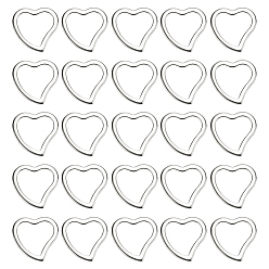 Нержавеющая Сталь Цвет 50шт 304 соединительное кольцо из нержавеющей стали, сердце, цвет нержавеющей стали, 14.5x15x1.5 мм, внутренний диаметр: 12x10 мм