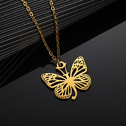 Letter J 304 ожерелья с подвеской в виде бабочки из нержавеющей стали, золотые, буква J, 15.75 дюйм (40 см)