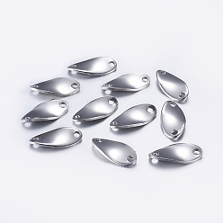 Нержавеющая Сталь Цвет Устойчивы к потускнению 201 соединители из нержавеющей стали, овальные, цвет нержавеющей стали, 17x8x1.5 мм, отверстие : 2 мм