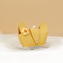 Gold Creative Imitation Leather Wedding Candy Bag, Flower, Gold, 16x13x5.5cm