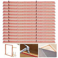 Salmon 14Pcs Wood Tufting Frame Tack Strip, Carpet Tack Strips with Iron Nails, Salmon, 303~306x19~20x6~17.5mm
