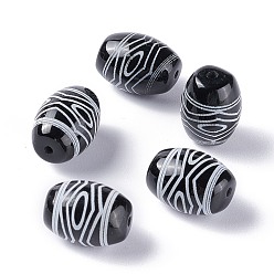 3-Глаза Тибетского стиля бусы дзи, природных бисера агат, окрашенная и подогревом, овальные, 3 -eye, 13.5x10 мм, отверстие : 1.2 мм