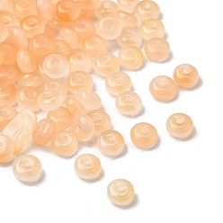 Оранжевый Окрашенные в духовке бусины из искусственного нефрита, рондель, оранжевые, 6~6.5x3.5 мм, отверстие : 1.2~1.4 мм, Около 5000 шт / 1000 г