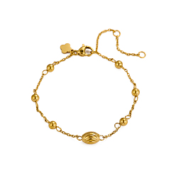 Настоящее золото 18K 304 из нержавеющей стали ссылка браслеты, браслеты-цепочки для женщин, круглые, ионное покрытие (ip), долговечный, реальный 18 k позолоченный, 0.79 дюйм (2 см)