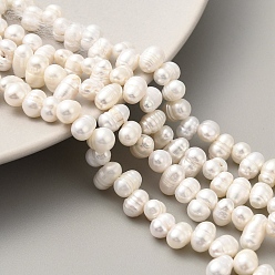 Old Lace Natural Cultured Freshwater Pearl Beads Strands, Top Drilled, Rice, Grade 3A, Old Lace, 4~5mm, Hole: 0.5mm, about 43pcs/strand, 7.09 inch(18cm)