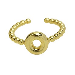 Letter O Латунные манжеты с открытыми кольцами, золотые, Письмо O, внутренний диаметр: регулируемый