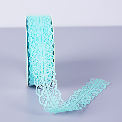 Голубой 25 ярдов плоской хлопковой кружевной отделки, Лента из цветочного кружева для шитья и художественных поделок, голубой, 1-1/8 дюйм (30 мм), 25 ярдов / ролл