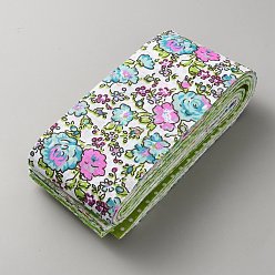 Зеленый 40 шт. 20 стили хлопчатобумажной ткани с цветочным узором для квилтинга и шитья, зелёные, 500x65x0.2 мм, 2 шт / стиль