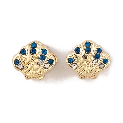 Golden Gestelllegierung European Beads, mit Strass, Großloch perlen, Schalenform, golden, 10x11x9 mm, Bohrung: 4.5 mm