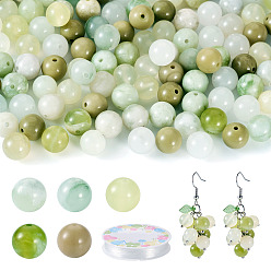 (52) Непрозрачная лаванда Набор для изготовления эластичных браслетов своими руками, включая натуральный нефрит Синьцзян, агат Алашань, нефрит и новые нефритовые бусины, эластичная нить, бусины : 8~8.6x0.8~8.6x0.8~8.6 мм, отверстие : 1~1.2 мм, 100 шт / коробка