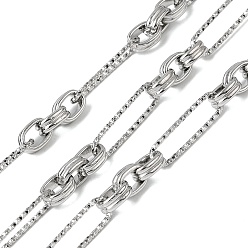 Нержавеющая Сталь Цвет 304 цепи овальные из нержавеющей стали, несварные, с катушкой, цвет нержавеющей стали, ссылка: 20x5x1мм и 7x5x2.5мм