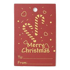 Candy Cane Прямоугольные бумажные подарочные бирки, на Рождество, огнеупорный кирпич, шоколадная конфета, 6x4x0.02 см