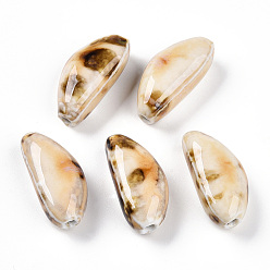 Папайя Оранжевый Фарфоровые бусины ручной работы, фантазии античного стекла фарфора, зубчик чеснока, papayawhip, 31~33x15~16.5x12~13.5 мм, отверстие : 2.5~3 мм