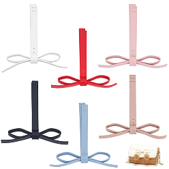 (52) Непрозрачная лаванда 6 шт 6 цвета искусственная кожа бант аксессуары, для украшения сумок своими руками, разноцветные, 123x125x10 мм, отверстие : 1.5 мм, 1 шт / цвет