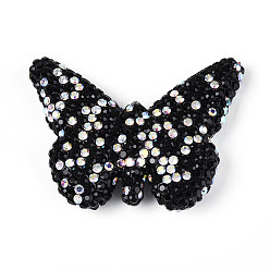 Реактивный Самолет Бусины из полимерной глины ручной работы в форме бабочки, украшенные стразами., для самодельных телефонных брелоков, принадлежности для изготовления ручек и ювелирных изделий, струя, 40.5~41.5x52.5~54x11.5~12 мм, отверстие : 1.7~2 мм