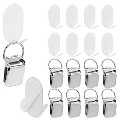 Платина 10шт. железные детские зажимы для соски, с 10шт. овальных железных крючков-вешалок, платина, 60x32.5x13 мм