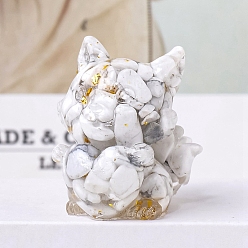 Говлит Декоративные украшения из голлива, украшения для домашнего офиса из смолы, лиса, 40x35 мм