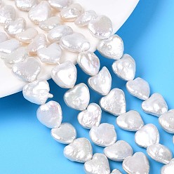 Гейнсборо Натуральный жемчуг в стиле барокко кеши, натуральный культивированный пресноводный жемчуг, сердце, светло-серые, 10~13x10~13x4~6 мм, отверстие : 0.3~0.5 мм, около 35~36 шт / нитка, 15.16~15.75'' (38.5~40 см)