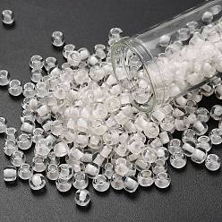 (981) Inside Color Crystal/Snow Lined Тохо 3/0 круглые бусины, японский бисер, (981) внутри цветной кристалл / снежная подкладка, 5.5 мм, отверстие : 1.9 мм, Около 300 шт / 50 г