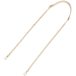 Верблюжий Цепочки для сумок через плечо из искусственной кожи и сплава, Сплав с застежками, золотой свет, верблюжие, 1175x19x2.5 мм