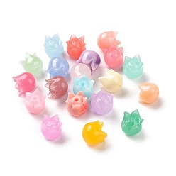 (52) Непрозрачная лаванда Синтетических коралловых бусин, окрашенные, бутон, разноцветные, 8.5x8 мм, отверстие : 1.4 мм