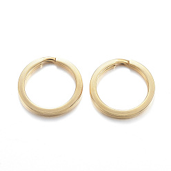Золотой Ионное покрытие (ip) 304 разъемные кольца для ключей из нержавеющей стали, брелок для ключей, золотые, 20x2 мм, внутренний диаметр: 16 мм
