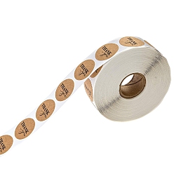 Светло-коричневый Спасибо наклейки рулон, круглые этикетки из крафт-бумаги, декоративные наклейки для рождественских подарков, свадьба, вечеринка, загар, 25 мм, 500шт / рулон