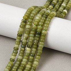 Chinese Jade Натуральные китайские бусины из южного нефрита, рондель, 4x2~2.5 мм, отверстие : 1 мм, около 164 шт / нитка, 15.04'' (38.2 см)