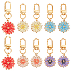 (52) Непрозрачная лаванда 10 шт 5 стили ромашка сплав эмаль подвеска украшение, Сплав с застежками когтя омара, разноцветные, 60 мм, 2 шт / стиль