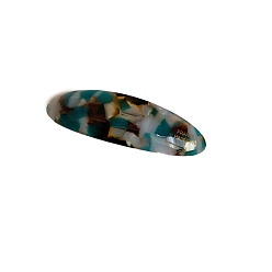 чирок Заколки-кнопки из ацетата целлюлозы (смолы) для женщин и девочек, зелено-синие, 74x20 мм