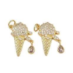 Настоящее золото 18K Латунные микро проложить кубического циркония подвески, мороженое, стойки покрытие, без свинца и без кадмия, долговечный, с целью перехода в кольце, реальный 18 k позолоченный, 24x17x3 мм, отверстие : 3 мм